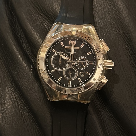 NWT Techno Marine Stainless Chronograph Watch model 110043.  Black Dial - Picture 3 of 4